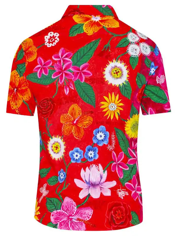 Aloha Red Men's Gravel Cycling Shirt  Back | Cycology AUS