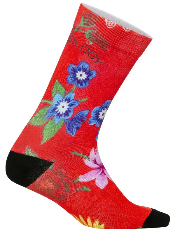 Aloha Red Cycling Socks Side  | Cycology AUS