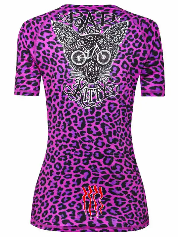 Badass Kitty Black Women's Mountain Bike Jersey Back  | Cycology AUS