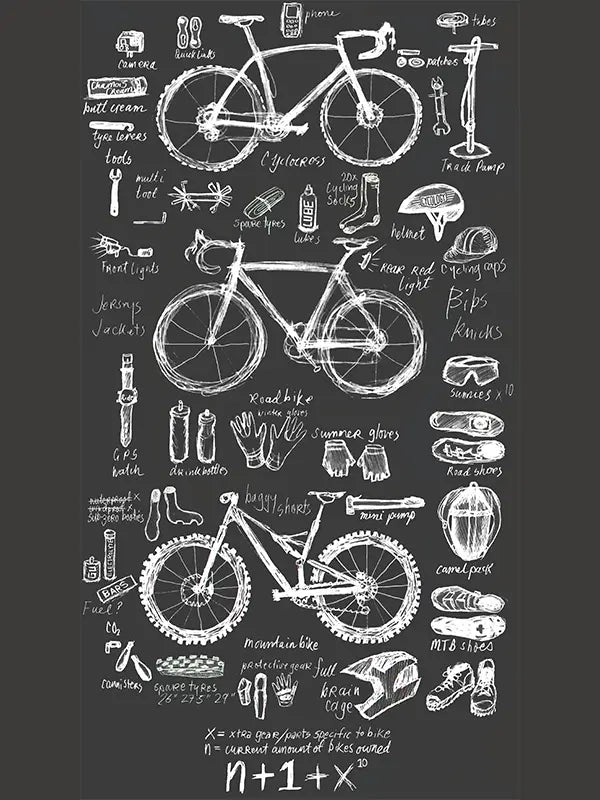 Bike Maths Men's Charcoal Cycling T-Shirt Graphic Cycology AUS
