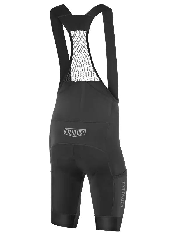 Cycology Men's Black Cargo Bib Shorts back image | Cycology AUS