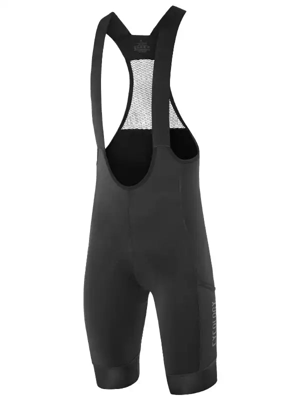 Cycology Men's Black Cargo Bib Shorts front image  | Cycology AUS