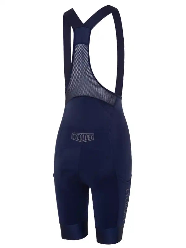 Cycology Women's Navy Cargo Cycling Bib Shorts  back | Cycology AUS