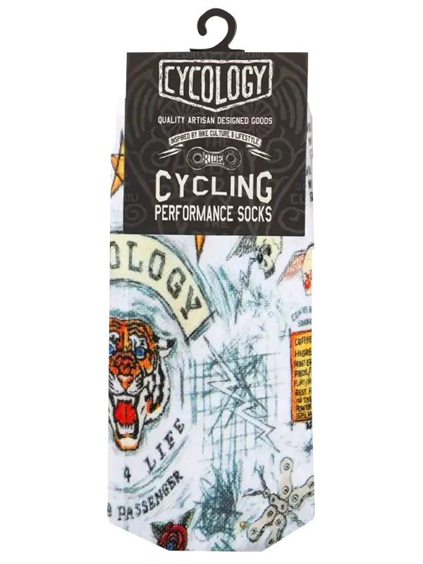 City of Angels White Cycling Socks Packaging | Cycology AUS