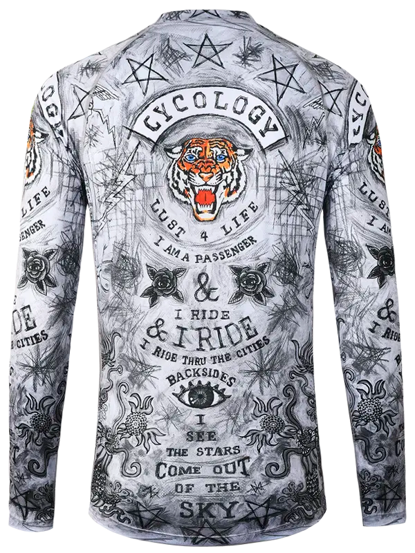 City of Angels Grey Long Sleeve Mountain Bike Jersey back image