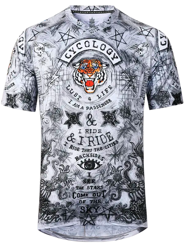 City of Angels Grey Men's Long Sleeve Mountain Bike Jersey front view