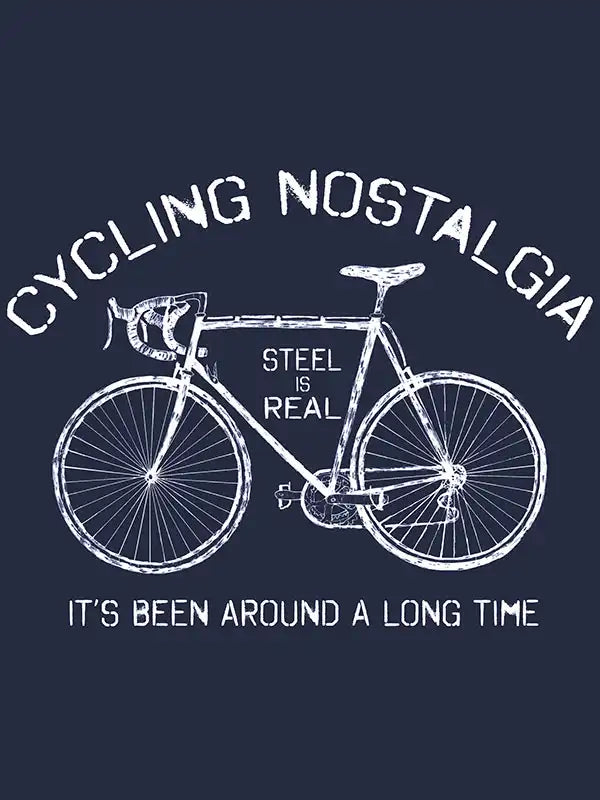 Cycling Nostalgia Mens Navy Cycling T Shirt  Graphic |Cycology AUS