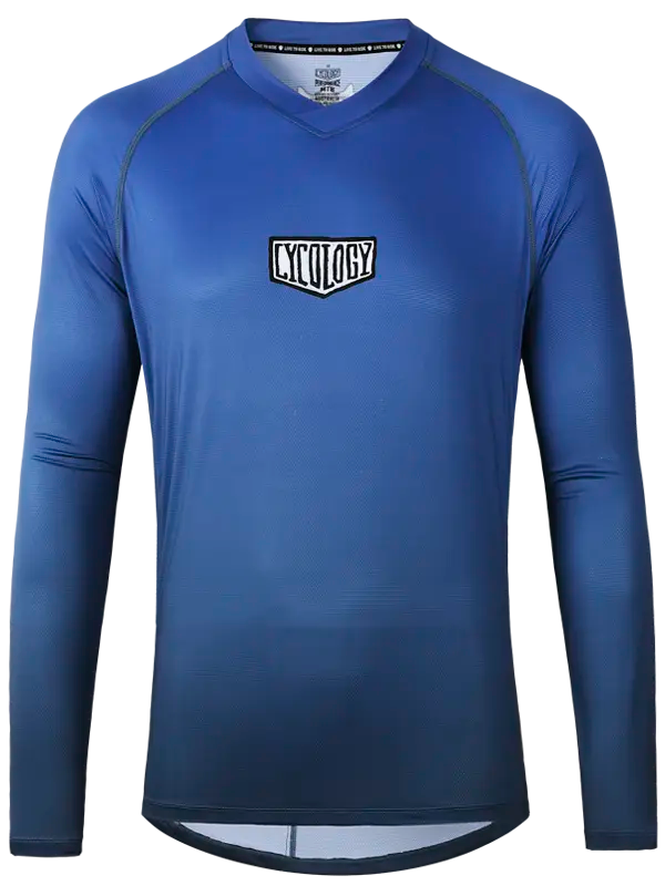 Day of the Shred Navy Long Sleeve Mountain Bike Jersey with a Cycology logo