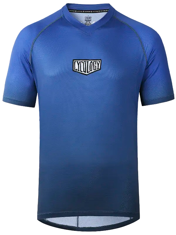 Day of the Shred Navy Men's Long Sleeve MTB Jersey with a Cycology logo