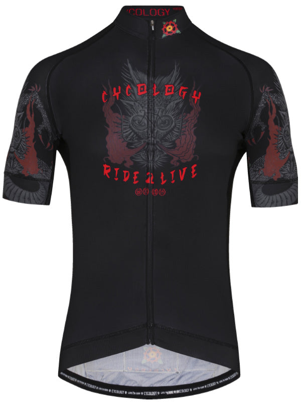 Dragon Black Men's Cycling Jersey  Front | Cycology AUS