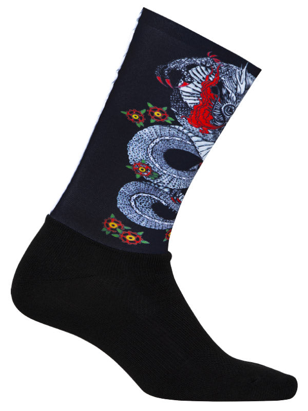 Dragon Black Aero Cycling Socks  Side | Cycology AUS