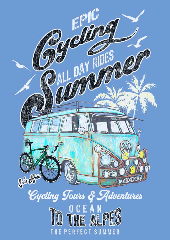 Epic Cycling Mens Blue Long Sleeve T shirt Graphic | Cycology AUS