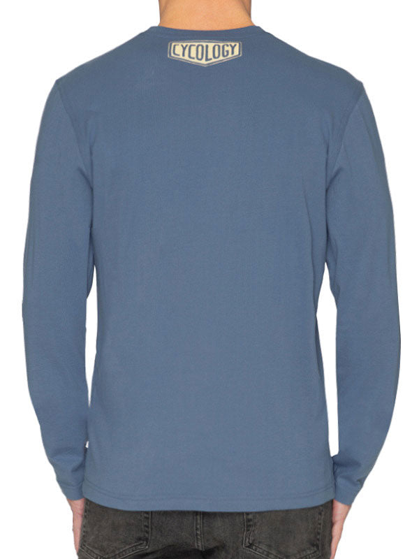 Epic Cycling Mens Blue Long Sleeve T shirt Back | Cycology AUS
