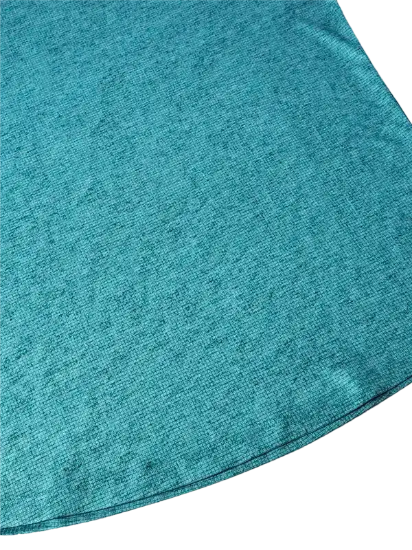 Teal cycling apparel fabric with textured weave for comfort and performance