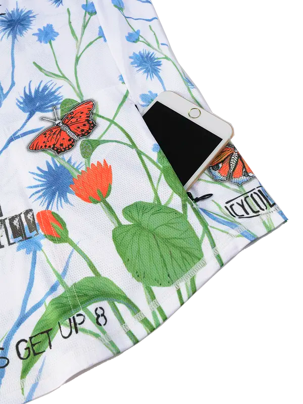 Gangsta White Womens Long Sleeve MTB Jersey Zipper pocket | Cycology AUS