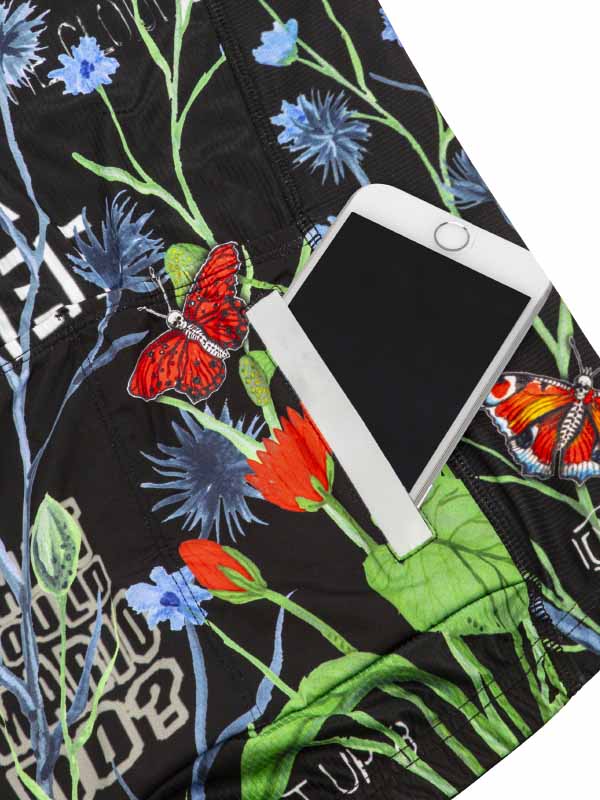 Gangsta Black Men's Cycling Jersey Zipper pocket | Cycology AUS