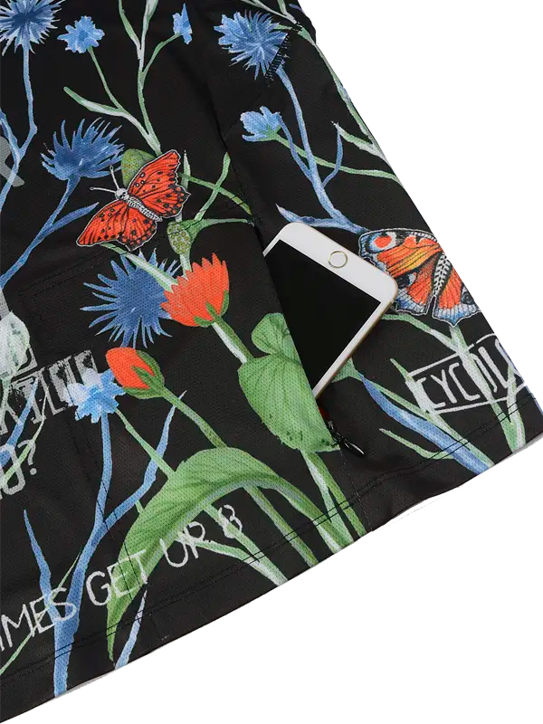 Gangsta Black Men's Long Sleeve Mountain Bike Jersey Pocket | Cycology AUS