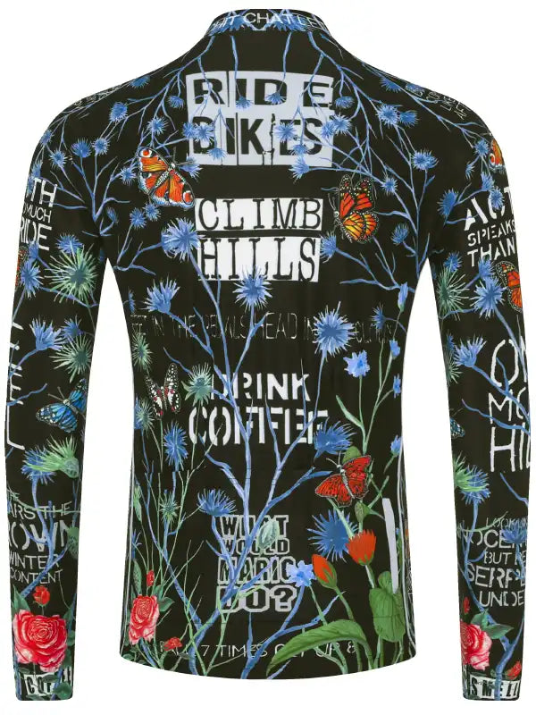 Gangsta Black Men's Long Sleeve Cycling Jersey back | Cycology AUS