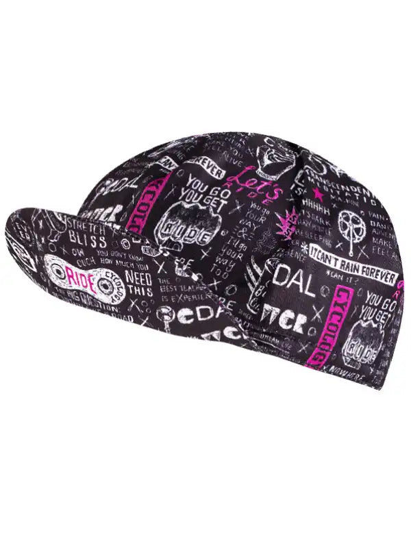 Bike Graffiti Black Classic Cycling Cap |Peak up Cycology AUS