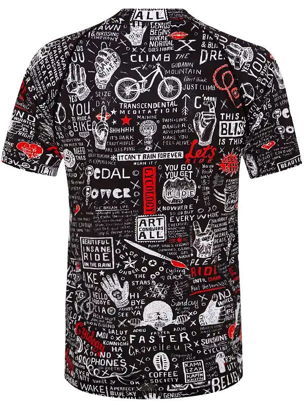 Graffiti Short Sleeve Men's Mountain Bike Jersey Back | Cycology AUS