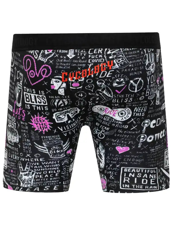 Graffiti Black Men's Performance Boxer Briefs back| Cycology AUS