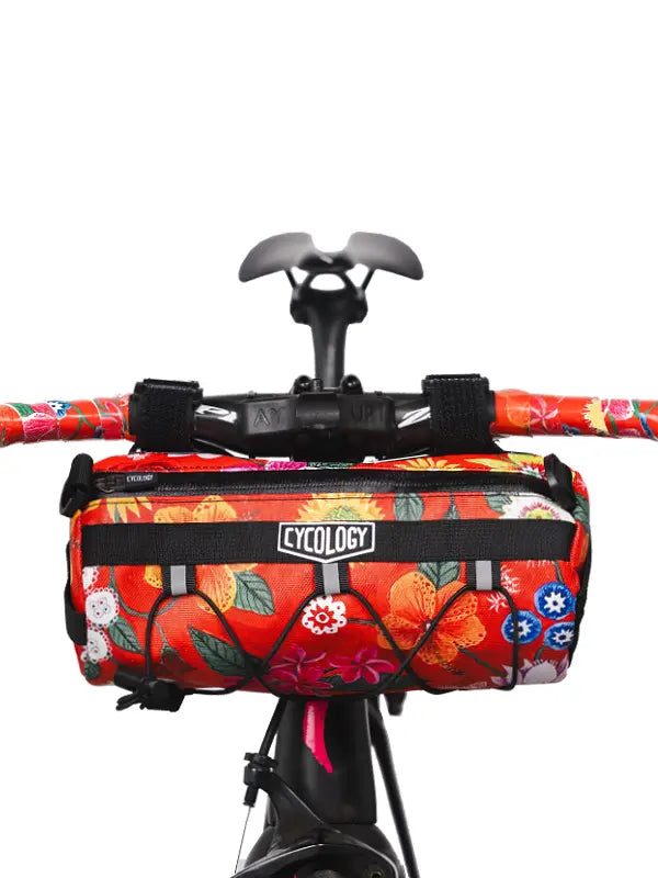 Aloha Red Bike Handlebar Bag on Bike  | Cycology AUS