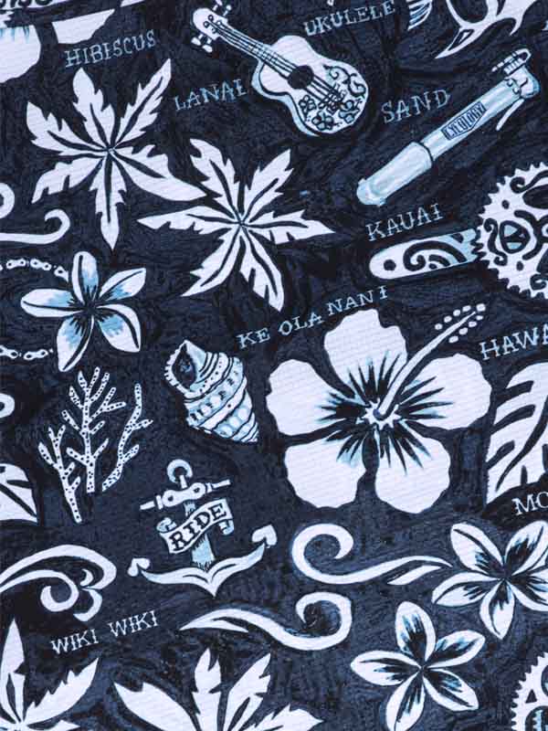 Hawaii Blue Men's Technical T shirt Close up | Cycology AUS