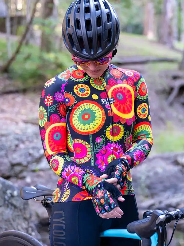 Heavy Pedal Women's Black Long Sleeve Cycling Jersey on model | Cycology AUS