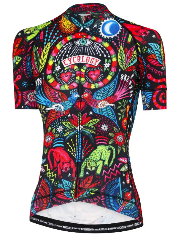 Jungle Jungle Black Women's Cycling Jersey Front | Cycology AUS