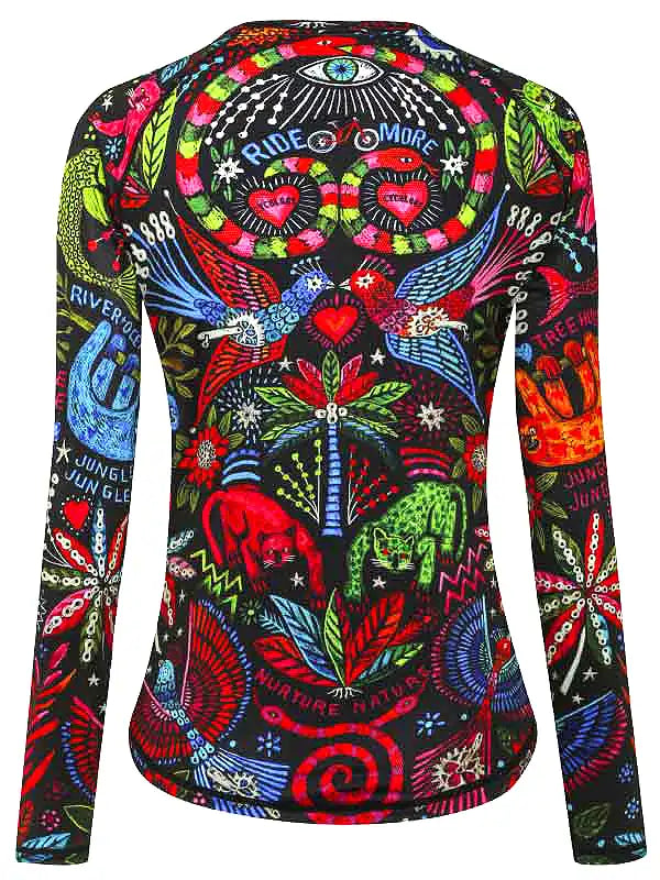 Jungle Jungle Women's Black Long Sleeve MTB Jersey Back  | Cycology AUS