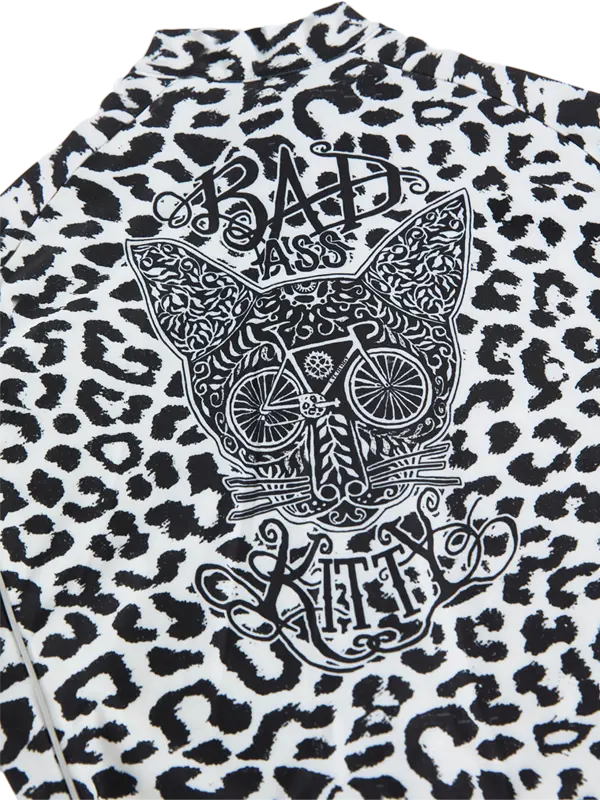 Kitty White Women's Winter Long Sleeve Cycling Jersey Back image close up | Cycology AUS