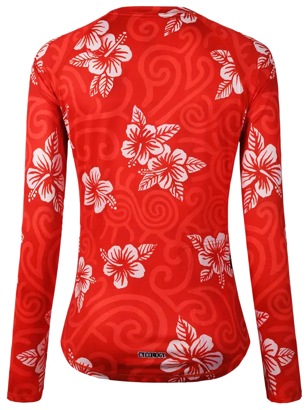 Koa Red Womens Long Sleeve MTB Jersey Back Cycology AUS