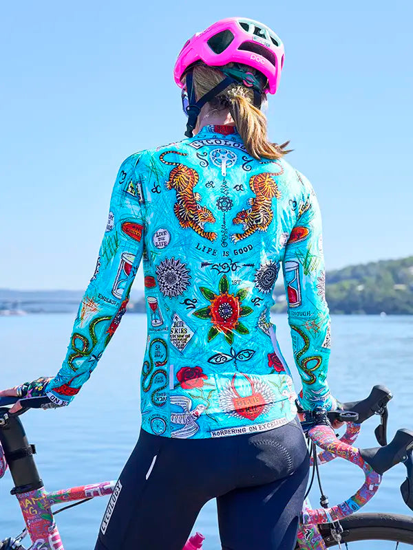 Back view of Koa Samui Women's Long Sleeve Summer Cycling Jersey | Cycology AUS