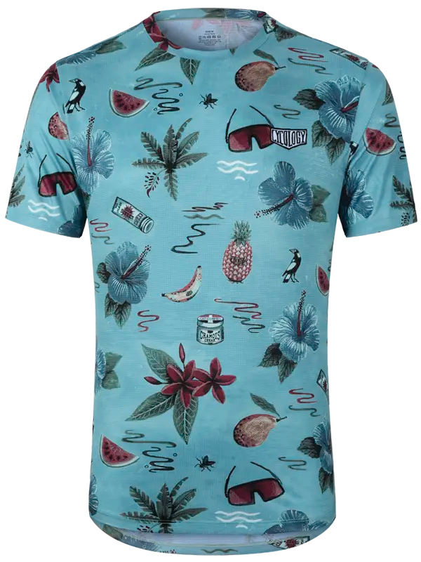 Lahaina Blue Men's Technical T shirt Front | Cycology AUS