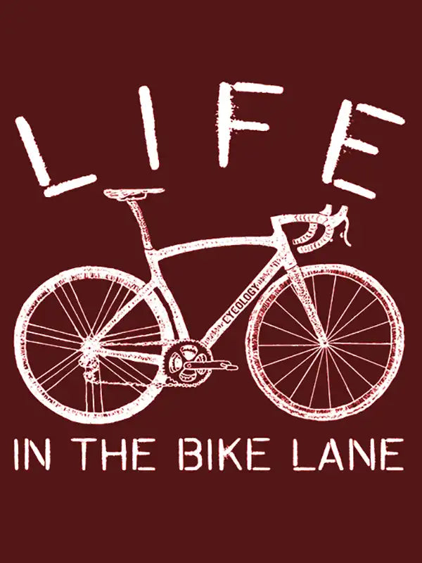 Life In The Bike Lane Mens Red Cycling T-Shirt Graphic  | Cycology AUS