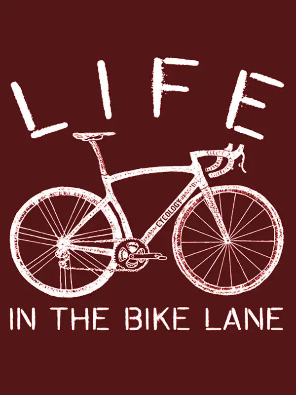 Life In The Bike Lane Mens Red Cycling T-Shirt Graphic | Cycology AUS