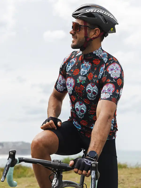 La Vida Black Men's Cycling Jersey on model | Cycology AUS