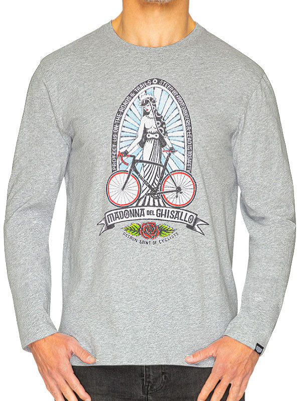 Madonna Men's Grey Long Sleeve T shirt front  | Cycology AUS