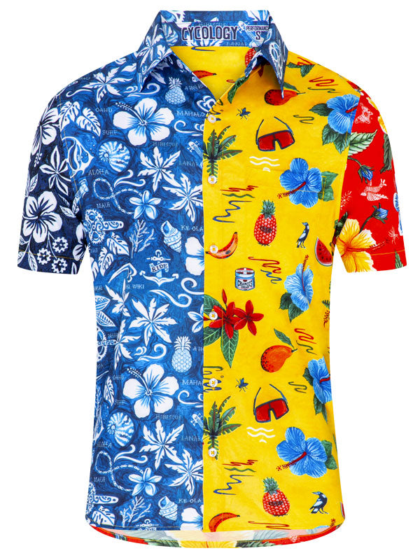 Mahalo Blue Men's Gravel Cycling Shirt Front | Cycology AUS