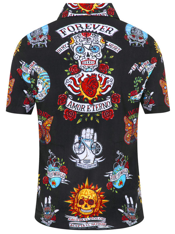 Mexicali Men's Black Gravel Cycling Shirt Back | Cycology AUS