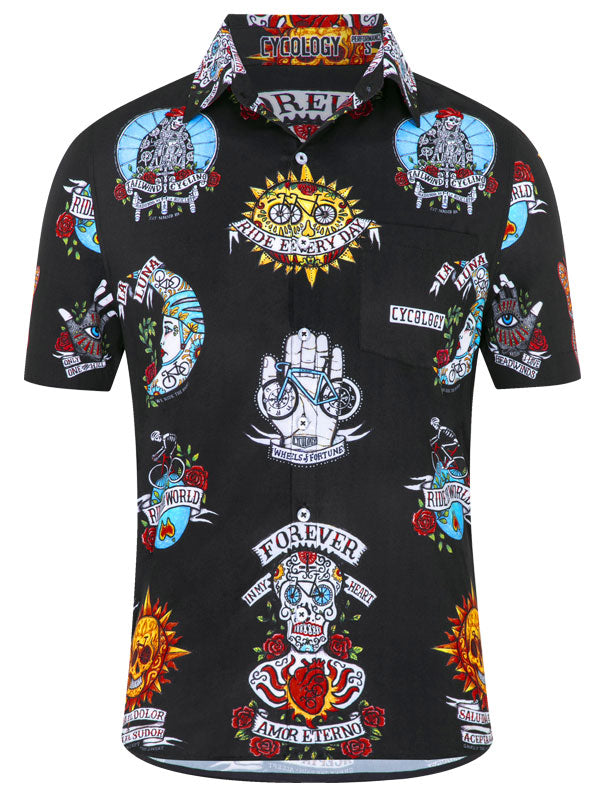 Mexicali Men's Black Gravel Cycling Shirt Front | Cycology AUS