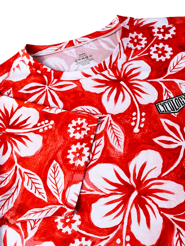 Oahu Red Men's Technical T shirt Neck | Cycology AUS