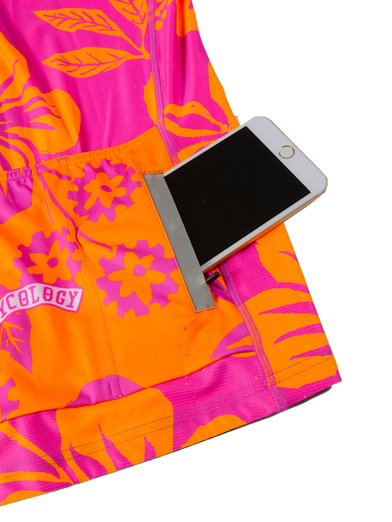 Oahu Pink Women's Long Sleeve Summer Cycling Jersey Back zipper pocket | Cycology AUS