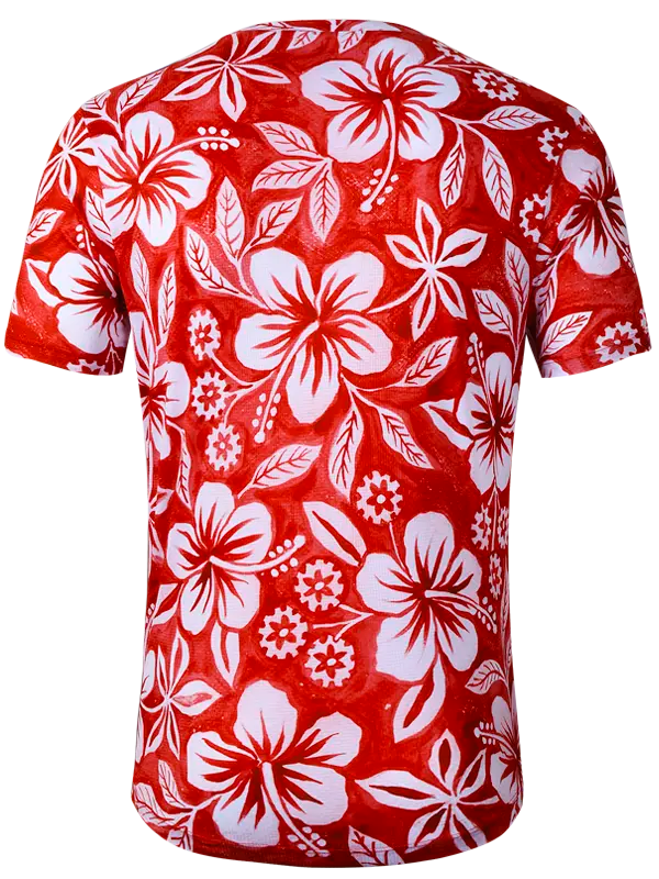 Oahu Red Men's Technical T shirt Back | Cycology AUS