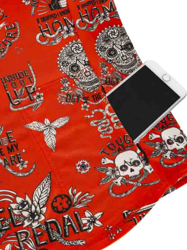 Rebel Pedal Red Women's Mountain Bike Jersey Pocket | Cycology AUS