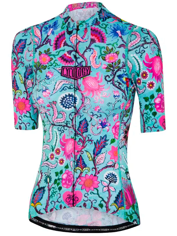 Secret Garden Women's Aqua Reborn Cycling Jersey Front | Cycology AUS