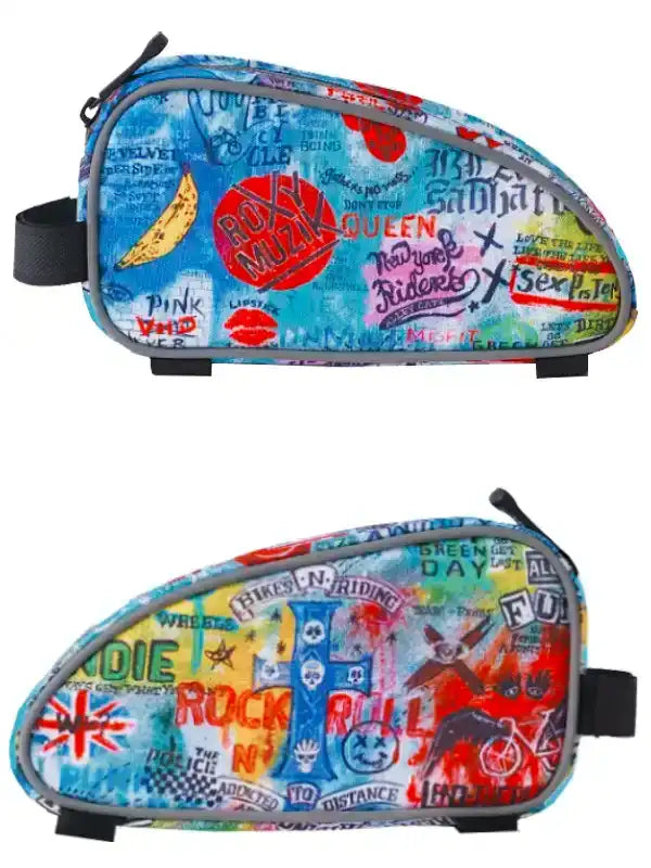 Rock N Roll Blue Top Tube Bike Bag side view | Cycology AUS