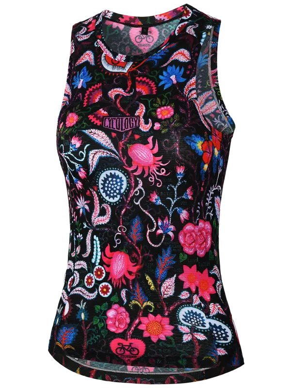 Secret Garden Black Sleeveless Women's Base Layer Front Cycology AUS