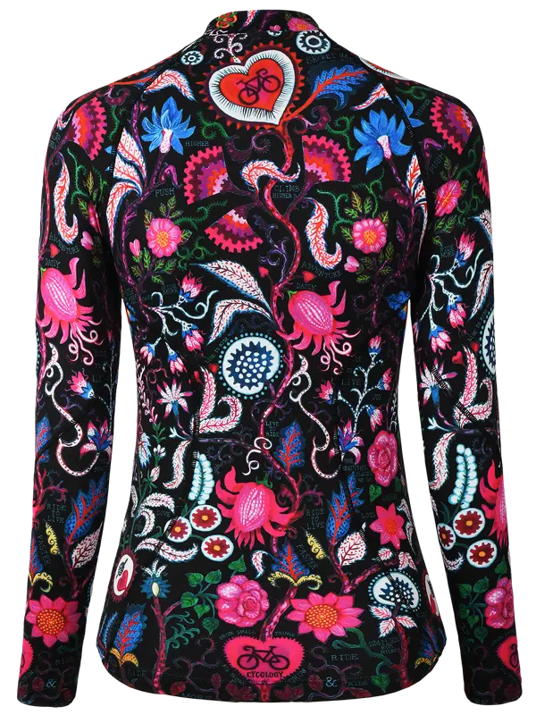 Secret Garden Black Women's Long Sleeve Cycling Base Layer Back