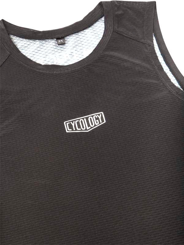 Spin Dr Black Sleeveless Cycling Base Layer  neck | Cycology AUS